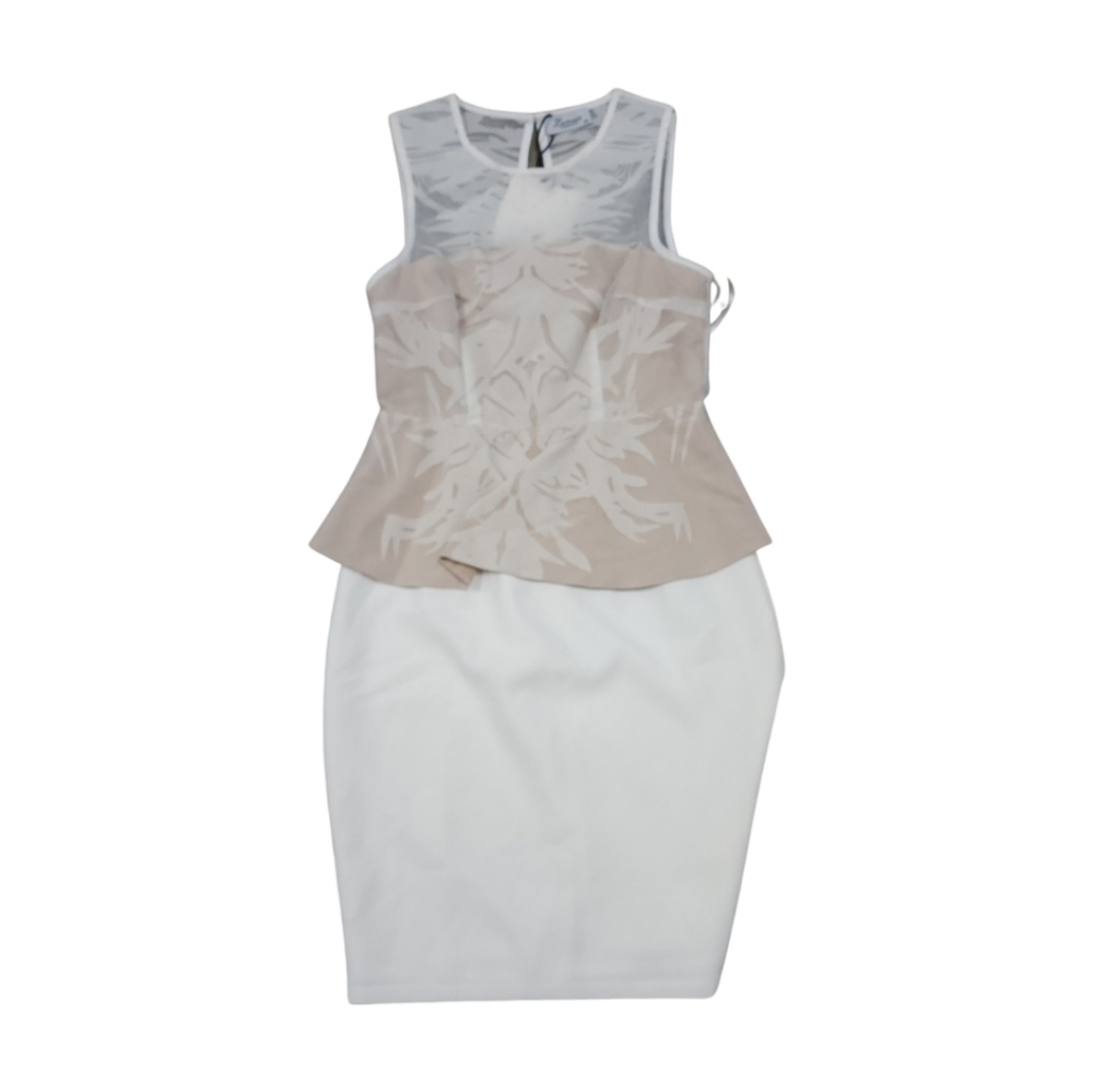 Lumier by Bariano XS Mauve Cream and White Bodycon Sleeveless Dress NWT